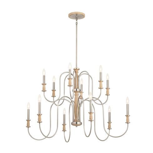Kichler Karthe 42 Inch 12 Light Chandelier Brushed Model: 52472NI