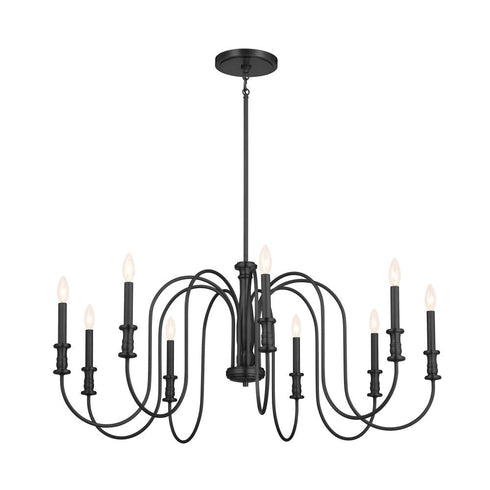 Kichler Karthe 42 Inch 9 Light Chandelier Black Model: 52471BK