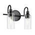 Kichler Kavi 12.5 Inch 2 Light Vanity Light with Clear Glass in Black Model: 55210BK