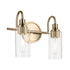 Kichler Kavi 12.5 Inch 2 Light Vanity Light with Clear Glass in Black Model: 55210BK