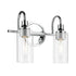 Kichler Kavi 12.5 Inch 2 Light Vanity Light with Clear Glass in Black Model: 55210BK