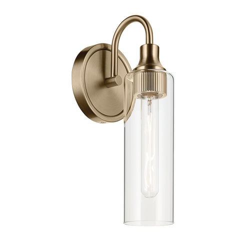 Kichler Kavi 13 Inch 1 Light Wall Sconce with Clear Glass in Black Model: 55209BK