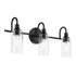 Kichler Kavi 23 Inch 3 Light Vanity Light with Clear Glass in Black Model: 55211BK