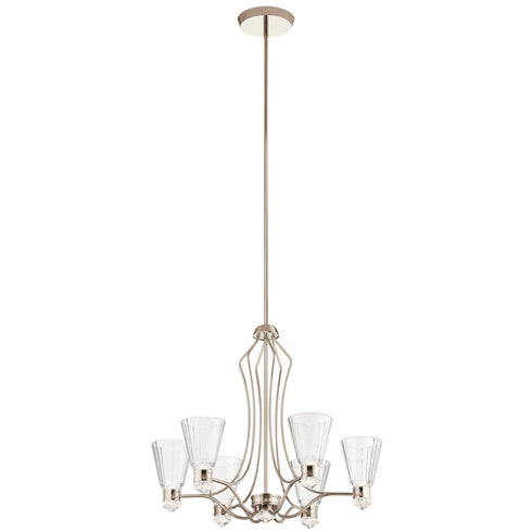 Kichler Kayva 6 Light LED Chandelier Model: 44354PNLED