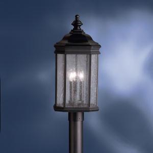 Kichler Kirkwood 3 Light Outdoor Post Mt Model: 9918BK