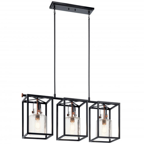 Kichler Kitner 3 Light Linear Chandelier Model: 52033BK