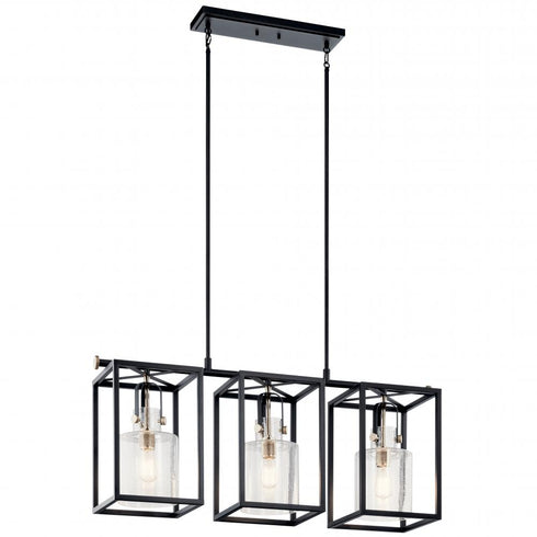 Kichler Kitner™ 3 Light Linear Chandelier Black Model: 52033PN