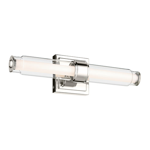 Kichler Laurene 18.5 Inch Linear Bath Bar Small LED with Clear Glass in Black Model: 55237BKLED