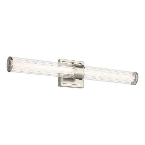 Kichler Laurene 26.5 Inch Linear Bath Bar Medium LED with Clear Fluted Glass in Black Model: 55196BKLED