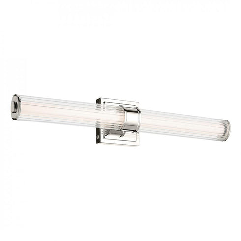 Kichler Laurene 26.5 Inch Linear Bath Bar Medium LED with Clear Fluted Glass in Black Model: 55196BKLED