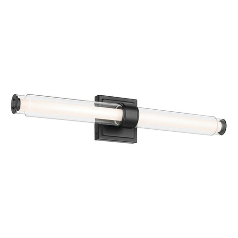 Kichler Laurene 26.5 Inch Linear Bath Bar Medium LED with Clear Glass in Black Model: 55238BKLED