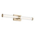 Kichler Laurene 31 Inch Linear Bath Bar Large LED with Clear Fluted Glass in Black Model: 55197BKLED