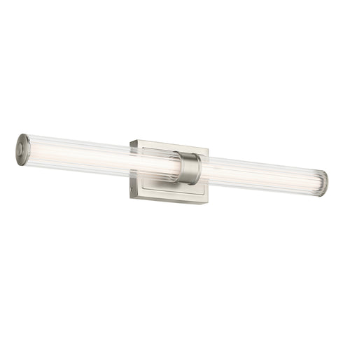 Kichler Laurene 31 Inch Linear Bath Bar Large LED with Clear Fluted Glass in Black Model: 55197BKLED