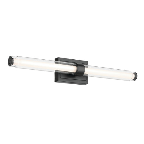 Kichler Laurene 31 Inch Linear Bath Bar Large LED with Clear Glass in Black Model: 55239BKLED