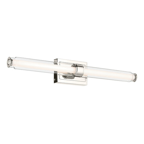 Kichler Laurene 31 Inch Linear Bath Bar Large LED with Clear Glass in Black Model: 55239BKLED