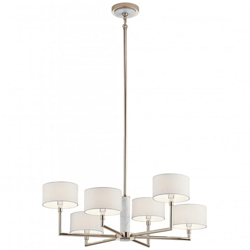 Kichler Laurent Chandelier 6 Light in Polished Nickel Finish Model: 52052PN
