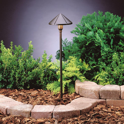 Kichler LED Center Mount Path Light in Textured Architectural Bronze Finish Model: 15826AZT30R
