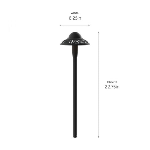 Kichler LED Pierced Dome 3000k Path Light Textured Model: 15857BKT30R