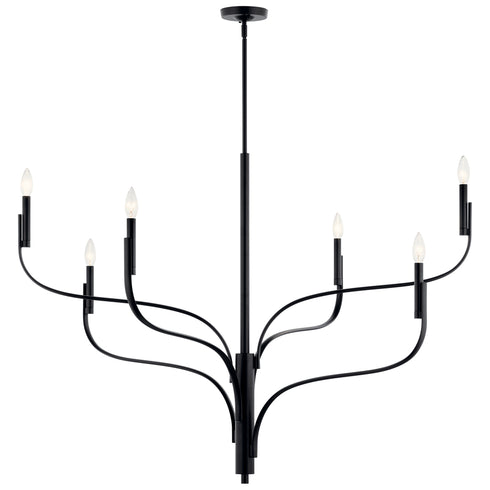 Kichler Livadia Chandelier 6 Light in Black Finish Model: 52674BK