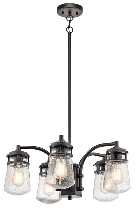 Kichler Lyndon Outdoor Chandelier 5 Light in Architectural Bronze Finish Model: 49498AZ