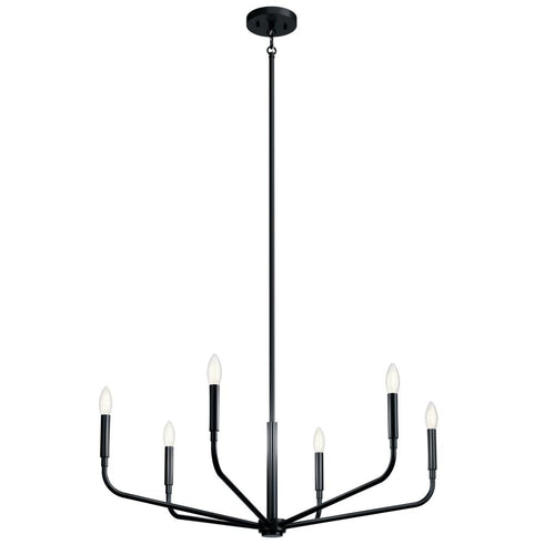 Kichler Madden Chandelier 6 Light in Black Finish Model: 52718BK