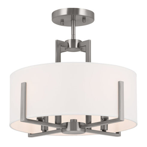 Kichler Malen 15.5 Inch 4 Light Semi Flush With White Model: 52591CLP