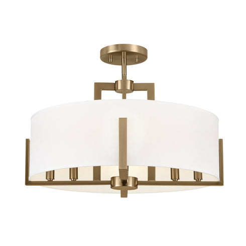 Kichler Malen 20 Inch 8 Light Semi Flush With White Model: 52592BK