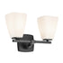 Kichler Marant 14.25 Inch 2 Light Vanity Light with Opal Glass in Black Model: 55215BK