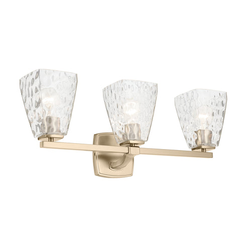 Kichler Marant 23.75 Inch 3 Light Vanity Light with Opal Glass in Black Model: 55216BK