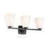 Kichler Marant 23.75 Inch 3 Light Vanity Light with Opal Glass in Black Model: 55216BK