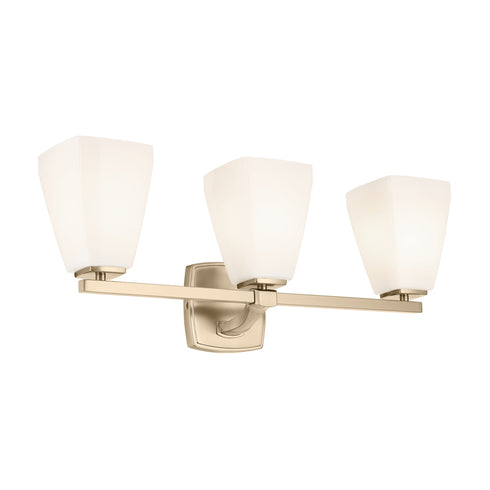 Kichler Marant 23.75 Inch 3 Light Vanity Light with Opal Glass in Black Model: 55216BK