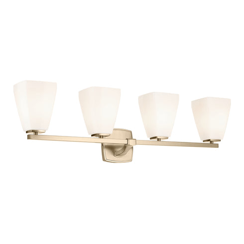 Kichler Marant 33.25 Inch 4 Light Vanity Light with Opal Glass in Black Model: 55217BK