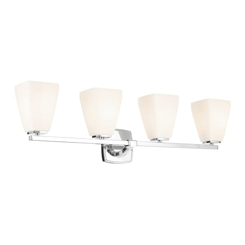 Kichler Marant 33.25 Inch 4 Light Vanity Light with Opal Glass in Black Model: 55217BK