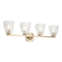 Kichler Marant 33.25 Inch 4 Light Vanity Light with Opal Glass in Black Model: 55217BK