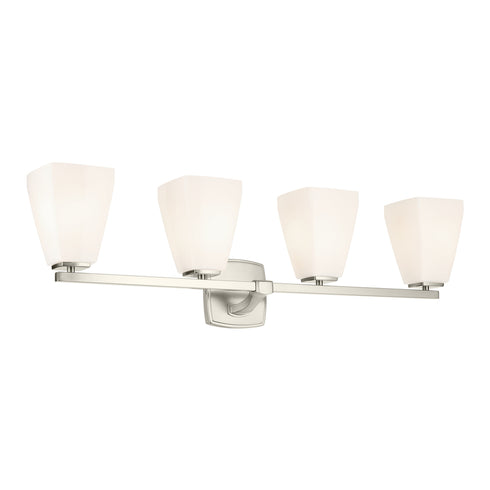 Kichler Marant 33.25 Inch 4 Light Vanity Light with Opal Glass in Black Model: 55217BK