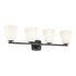 Kichler Marant 33.25 Inch 4 Light Vanity Light with Opal Glass in Black Model: 55217BK