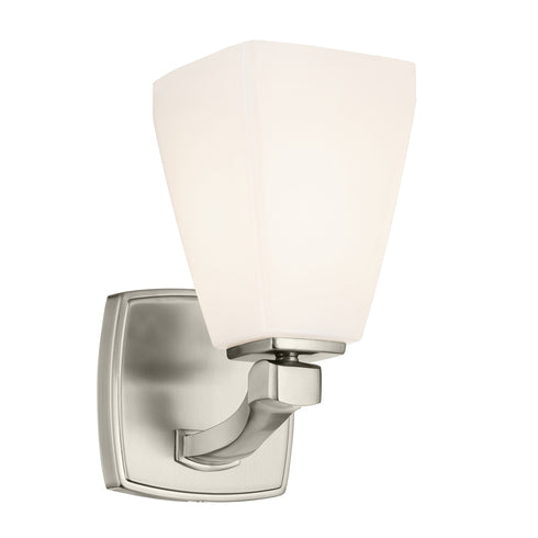 Kichler Marant 9.5 Inch 1 Light Wall Sconce with Opal Glass in Black Model: 55214BK