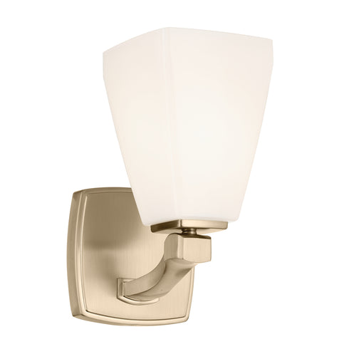 Kichler Marant 9.5 Inch 1 Light Wall Sconce with Opal Glass in Black Model: 55214BK