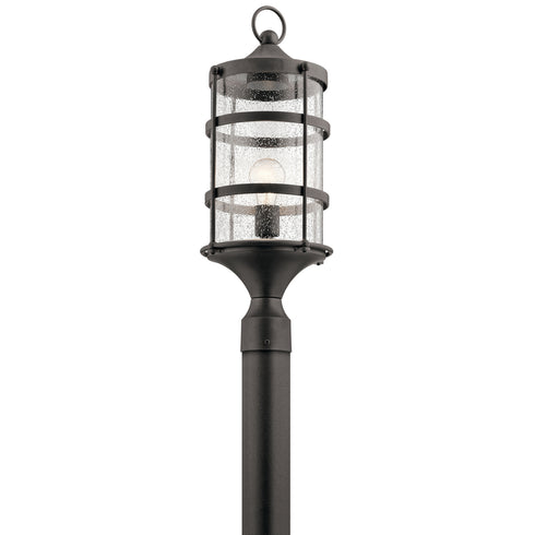 Kichler Mill Lane Outdoor Post Light 1 Light in Anvil Iron Finish Model: 49963AVI