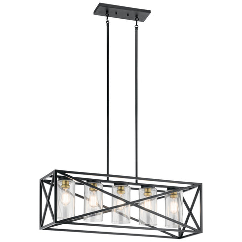 Kichler Moorgate 5 Light Linear Chandelier Model: 44081BK