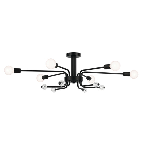 Kichler Ocala Semi Flush 6 Light in Black Finish Model: 52602BK