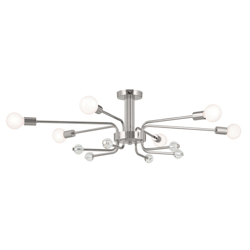 Kichler Ocala Semi Flush 6 Light in Black Finish Model: 52602BK