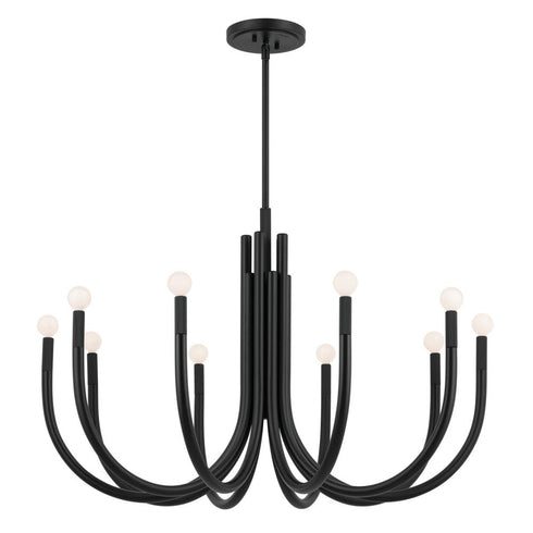 Kichler Odensa Chandelier 10 Light in Black Finish Model: 52551BK