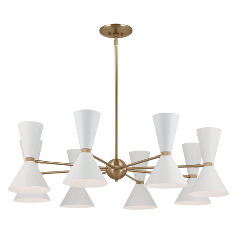 Kichler Phix 48.75 Inch 16 Light Chandelier In Model: 52567CPZGRG
