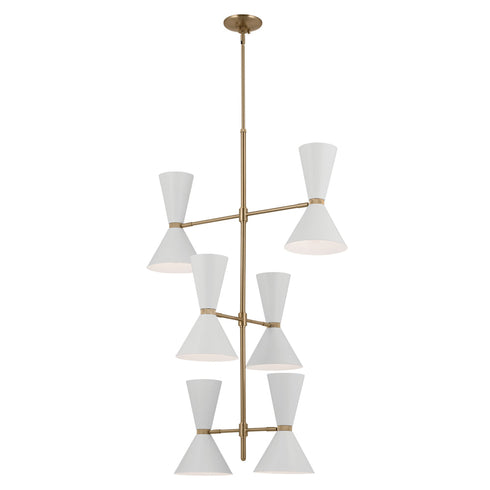 Kichler Phix 50 Inch 12 Light Foyer Chandelier In Model: 52568CPZGRG