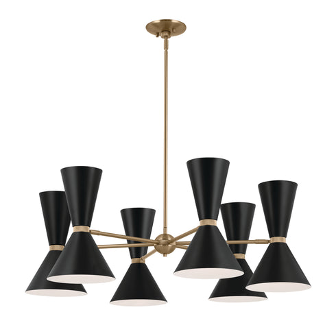 Kichler Phix Chandelier 12 Light in Champagne Bronze Finish Model: 52566CPZBK