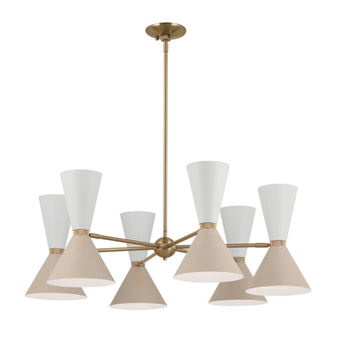 Kichler Phix Chandelier 12 Light in Champagne Bronze Finish Model: 52566CPZGRG