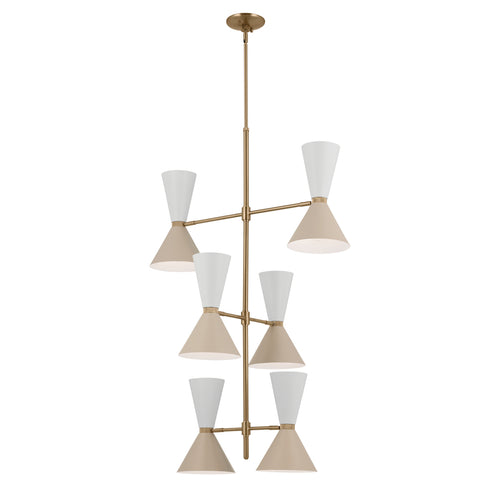 Kichler Phix Foyer Chandelier 12 Light in Champagne Bronze Finish Model: 52568CPZGRG