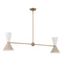 Kichler Phix Linear Chandelier 4 Light in Champagne Bronze Finish Model: 52569CPZGRG