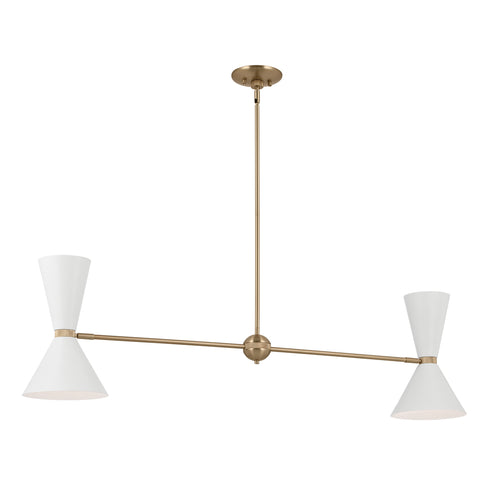 Kichler Phix Linear Chandelier 4 Light in Champagne Bronze Finish Model: 52569CPZWH